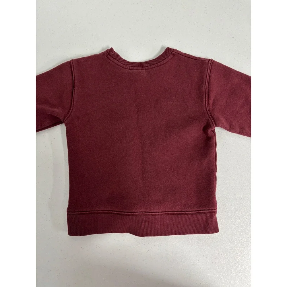 Carhartt Kids 4T Burgundy Maroon Fleece Embroidered Logo Sweatshirt TK6342-B